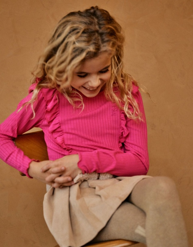 NONO - Klari Rib Top with Ruffles - Kids-Teens