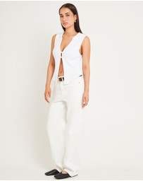 Subtitled - Meryl Ribbed Collar Knit Top
