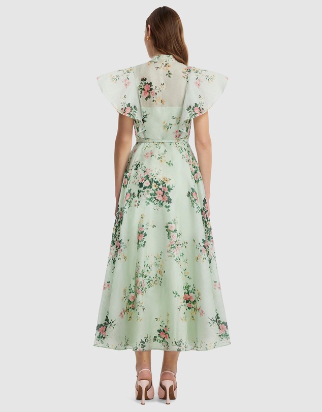 LEO LIN - Elsie Flutter Sleeve Midi Dress