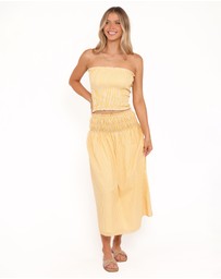 Petal & Pup - Salome Strapless Top - Mango Stripe
