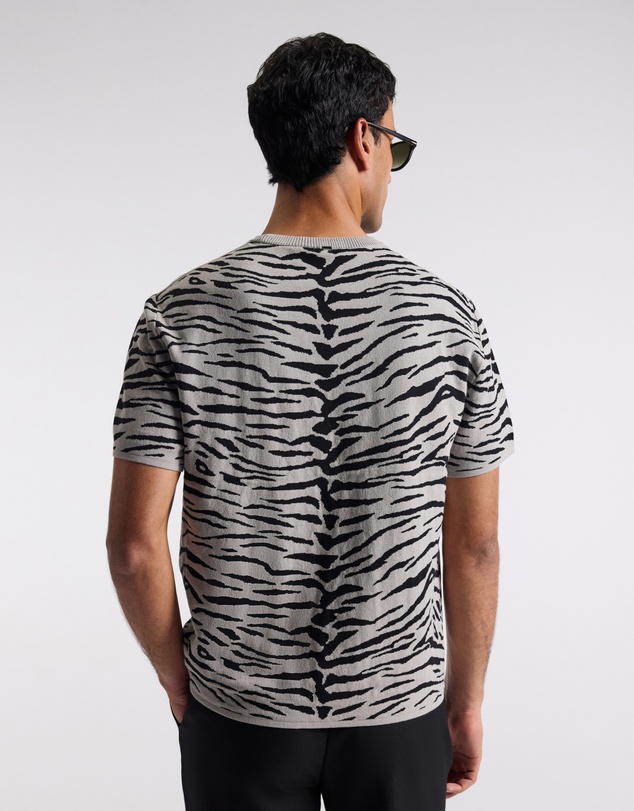 Calibre - Relaxed Zebra Jacquard T-shirt Zinc