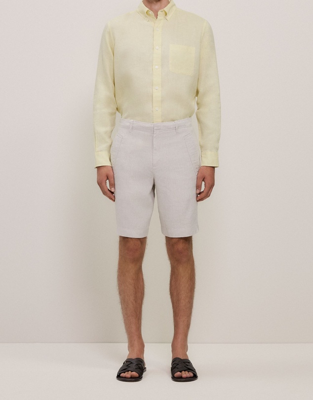 Trenery - Yarn Dyed Linen Relaxed Short in Flax