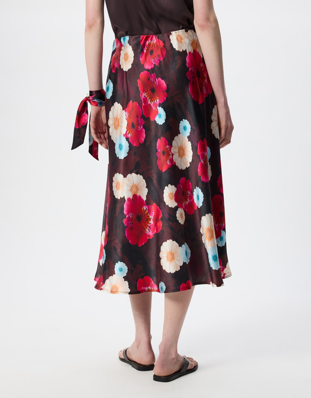 The Social Outfit - Silk Bias Skirt - Cosmic Bloom