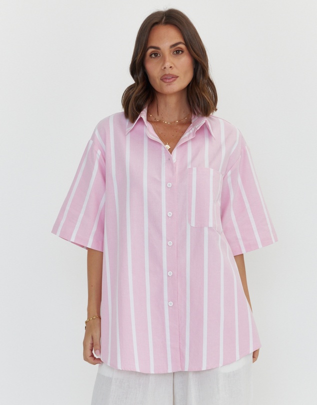 ALEXANDRA - Rogue Shirt Pink Chambray Stripe