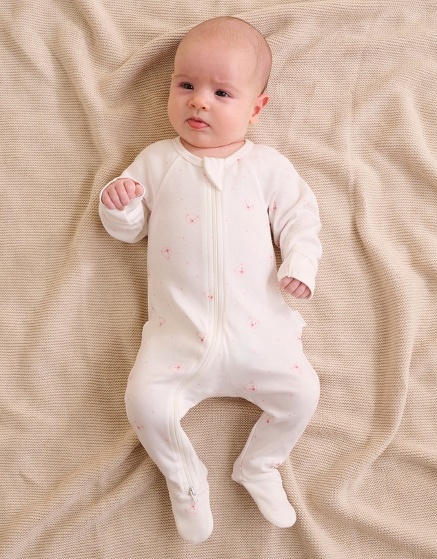 Purebaby - 2 Pack Zip Growsuit -Babies