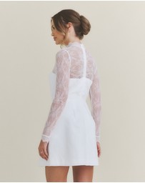 Six Stories - Lace Sleeve Cup Detail Mini Dress