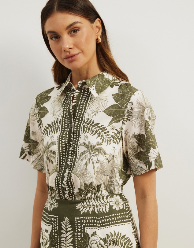 Atmos&Here - Remi Linen Blend Midi Shirt Dress