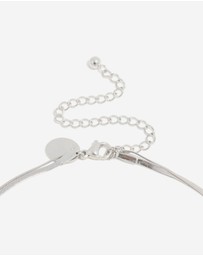 Lovisa - Waterproof Stainless Steel Cubic Zirconia & Chain Pendant Layered Necklace