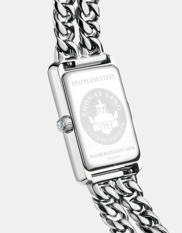 THOMAS SABO - THOMAS SABO Ladies Rectangular Silver Watch with Pink Dial