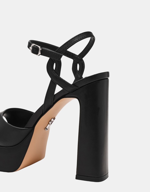 Steve Madden - Miliana Black Leather Heels