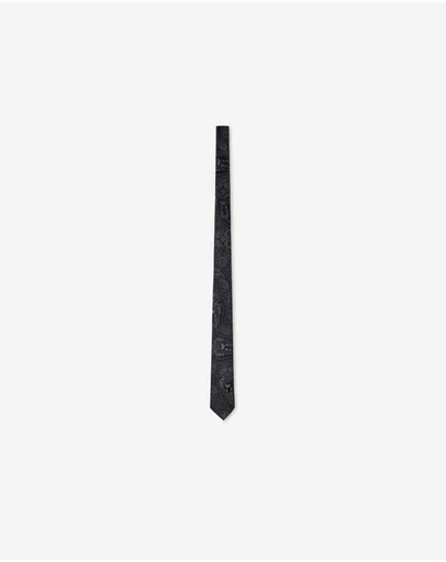 Calibre - Paisley Jacquard Silk Tie Char Dark