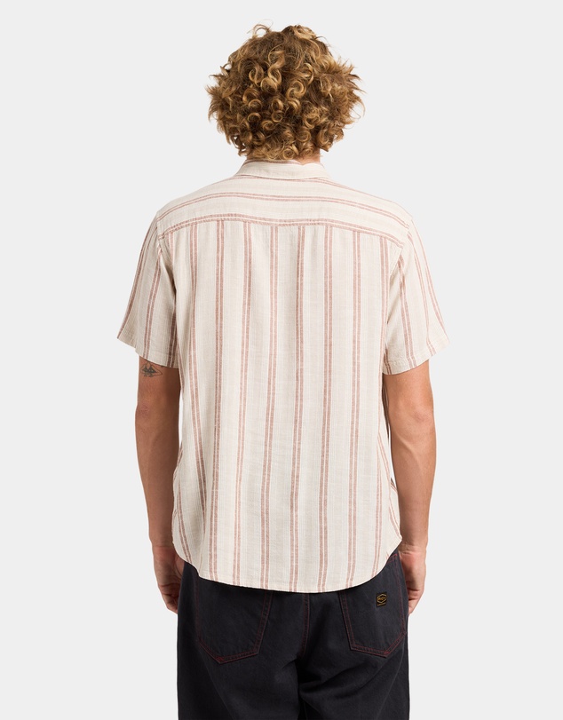 RVCA - Mens Beat Stripe Short Sleeve Shirt