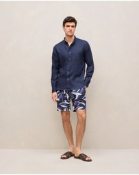 Trenery - Painted Leaf Swim Short in Navy