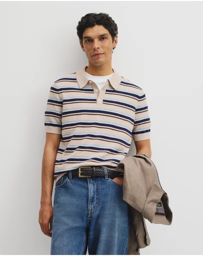 Country Road - Boucle Stripe Knit Polo