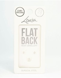 Lovisa - Gold Plated Surgical Steel Classic Cubic Zirconia Threadless Flat Back Studs 3-Pack