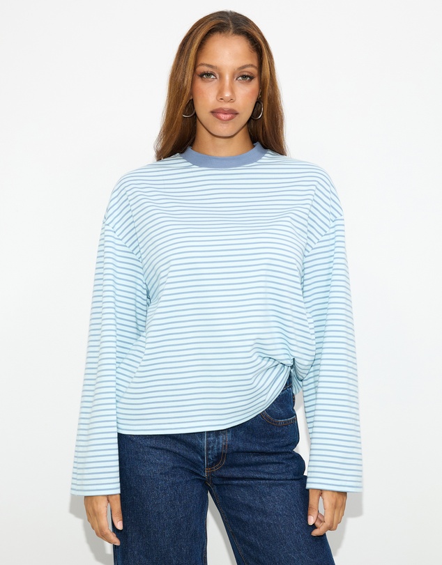 Dazie - Nostalgia Stripe Oversized LS Tee