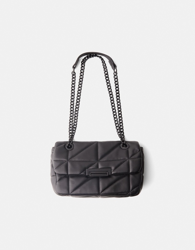 Bershka - Quilted Multi-way Crossbody Bag With Chain