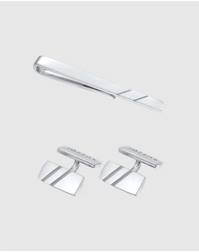 Kuzzoi - ICONIC EXCLUSIVE - Jewelry Set Men Set Business Cufflinks Tie Pin in 925 sterling silver