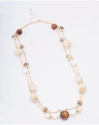Lovisa - Gold Double Chain Beaded Necklace