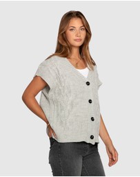Belle & Bloom - Rosette Oversized Knitted Vest