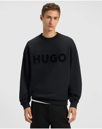 HUGO - Oversized-Fit Sweatshirt in Cotton Terry With Tonal Logo