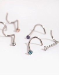 Lovisa - Surgical Steel Frosty Nose Stud 6-Pack