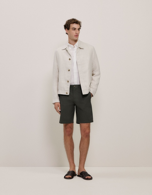 Trenery - Cotton Twill Chino Short in Dark Olive