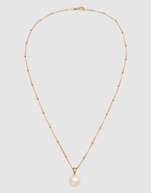 Elli Jewelry - Necklace Ball Shell Pearl 925 Sterling Silver Gold-Plated