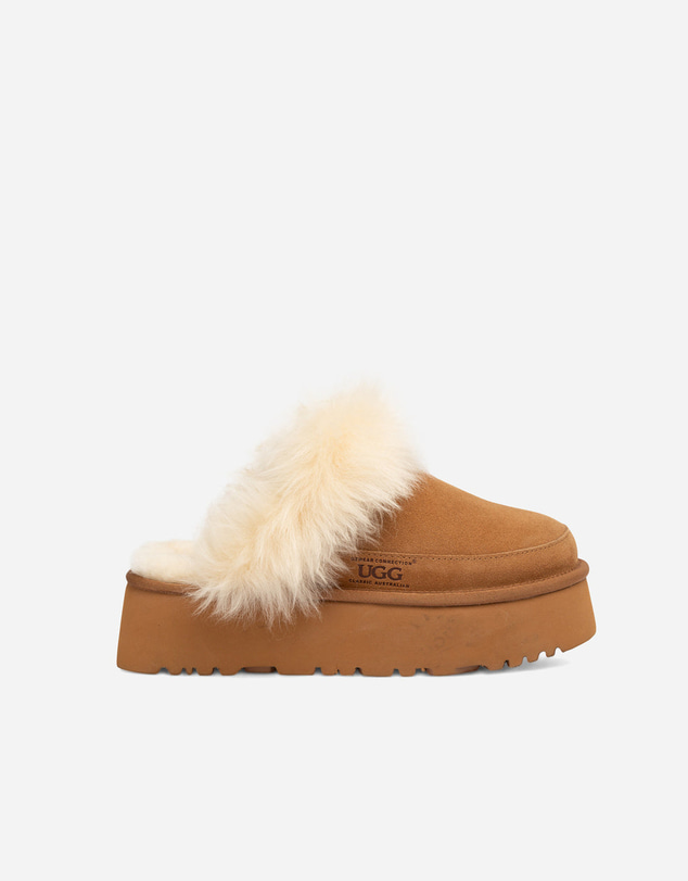 Ozwear Connection Uggs - UGG Daniela Premium Platform Slipper (Elastic Logo & Wool Strap – Detachable)