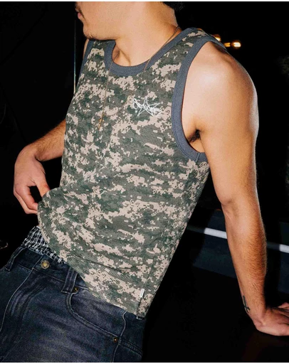 Spencer Project - Starboy Camo Waffle Singlet