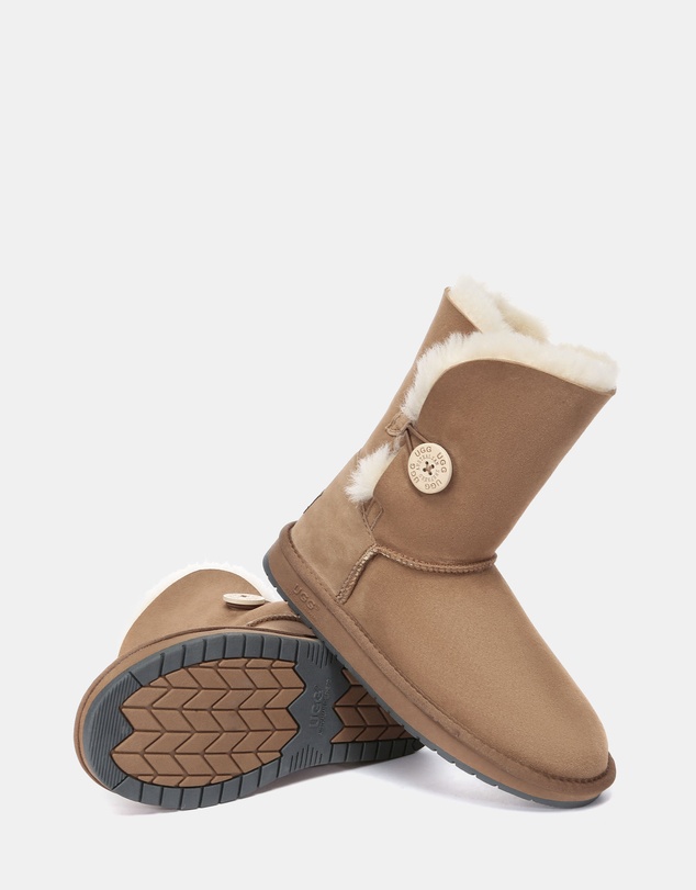 EVERAU - Australian Shepherd Ugg Short Button Sheepskin Upper UGG Boots