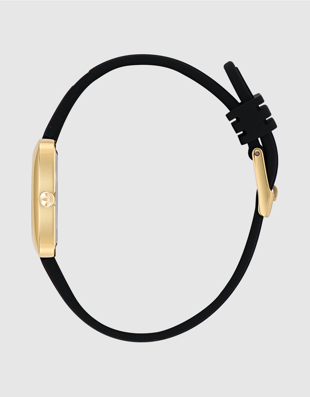 adidas Originals - Retro Wave One XS IP Gold-Tone Black Silicone Watch