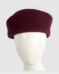 Max Alexander - Felt Wine Pillbox Hat