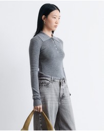 & Other Stories - Rib-Knit Merino Wool Polo Top