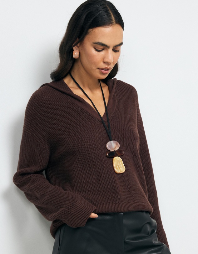 AERE - Lilo Cotton Wool Polo Knit