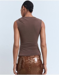M.N.G - Gathered Top With Jewel Detail