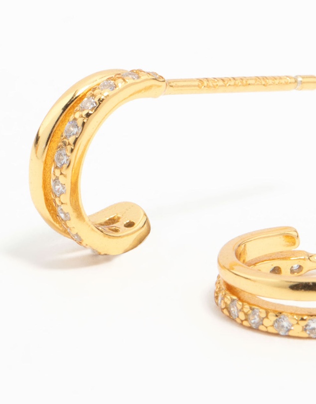 Lovisa - Gold Plated Sterling Silver Double Hoop Earrings