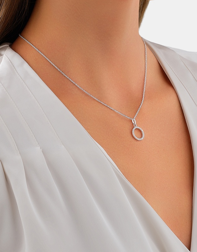 Michael Hill - Open Circle Pendant with Cubic Zirconia in Sterling Silver