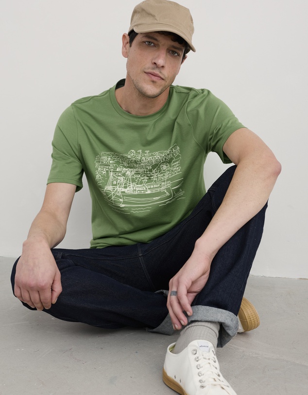 Seasalt - Seasalt Cornwall Green Midwatch Organic Cotton T-Shirt