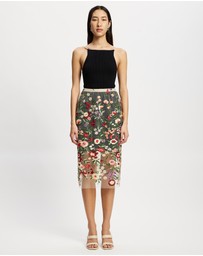 Lindsay Nicholas New York - Floral Sheer Lace Skirt with Underskirt