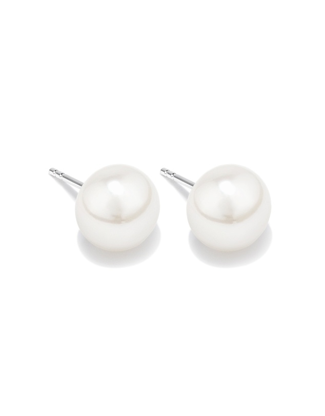 Michael Hill - Stud Earrings with 9mm Button Cultured Freshwater Pearls in Sterling Silver