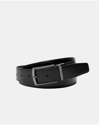 Buckle - Cypress. Australian Made Patent Reversible Leather Belt. 35mm width.