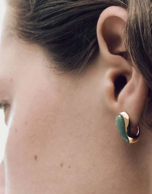 PDPAOLA - Luna Earrings Green Aventurine