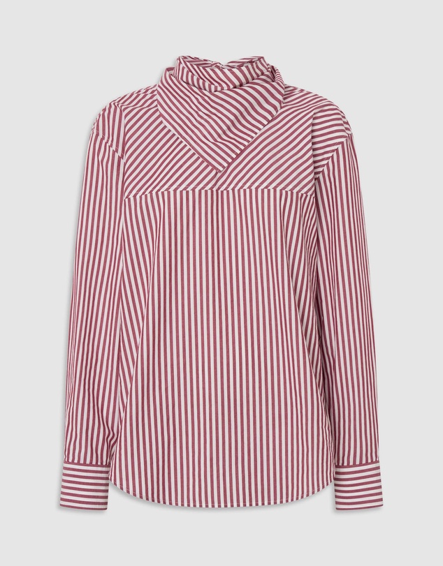 Oroton - Scarf Tie Stripe Shirt