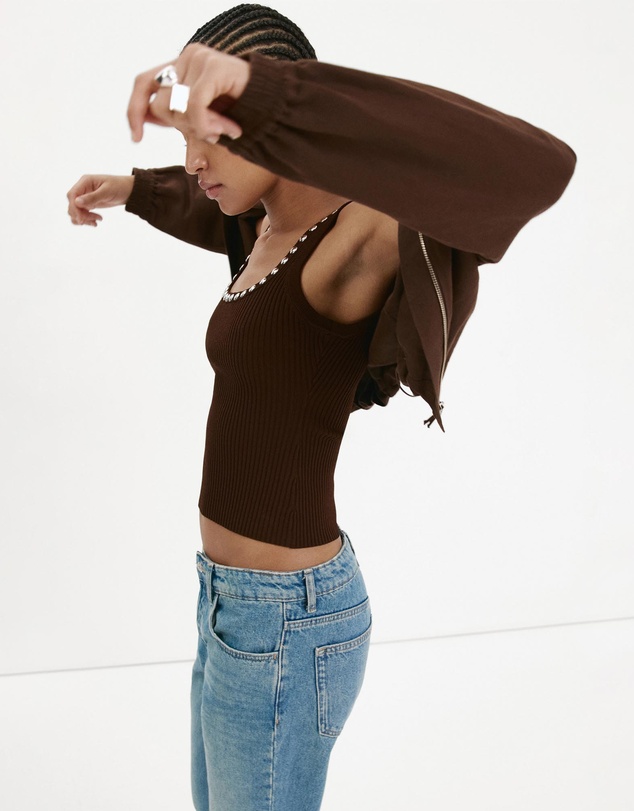 M.N.G - Ribbed Studded Top
