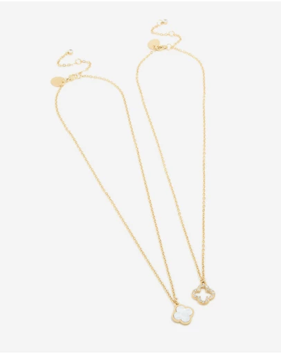 Lovisa - Waterproof Gold Plated Stainless Steel Shell Flower Necklaces 2 Pack