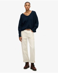 Superdry - Brushed Oversized V Neck Jumper