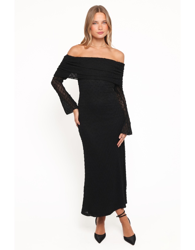 Petal & Pup - Wilma Off Shoulder Dress - Black