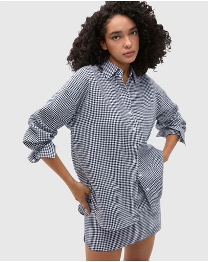 Seed Heritage - Linen Gingham Oversized Shirt