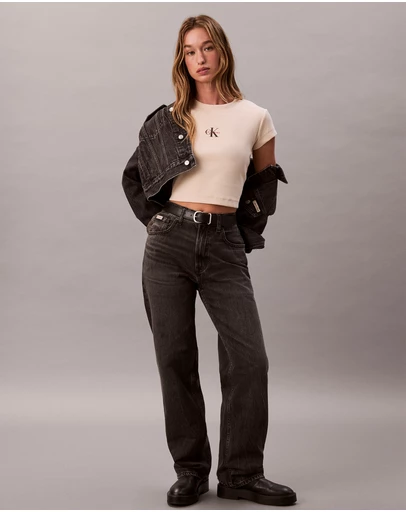 Calvin Klein Jeans - Monogram Logo Ribbed Baby Tee